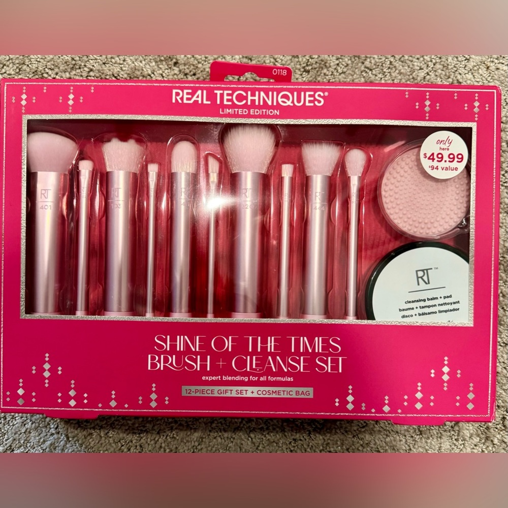 Real Techniques Limited Edition Shine of the Times 12 Piece Brush + Cleanse Set